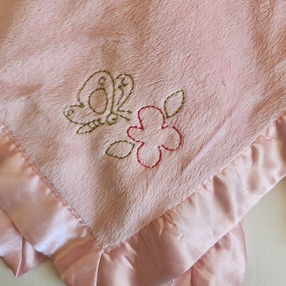 Disney Baby Winnie the Pooh pink plush lovey security blanket butterfly flower - Picture 3 of 6